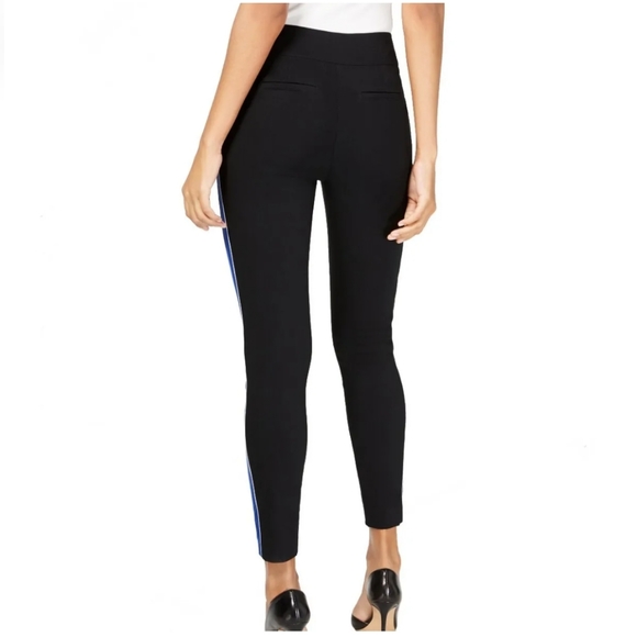 INC International Concepts Side Stripe Pull On Pants, 16, Black w/Blue & White - Picture 3 of 5